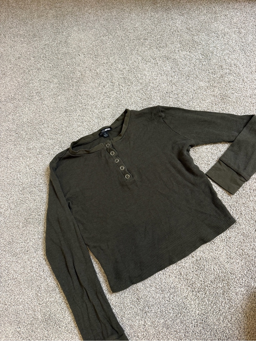 Olive Ribbed Long sleeve top
